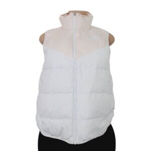 Nike Women's White Pink Sports Reversible Down Fill Puffer Vest Size M